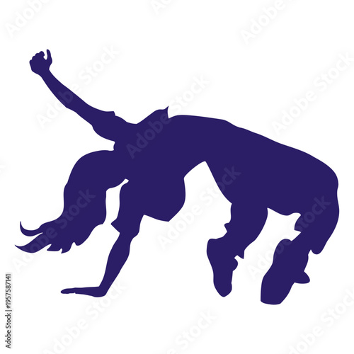 Girl silhouette dance step