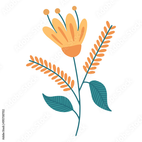 Flower flat yellow cute