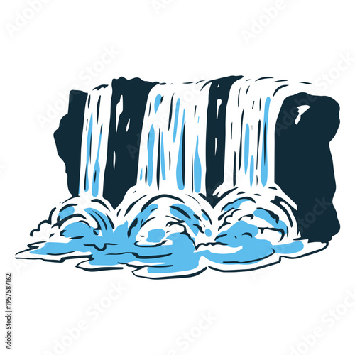 Argentinian waterfall traditional icon