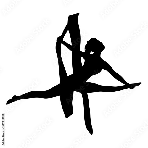 Acrobatic gymnastic hobby silhouette