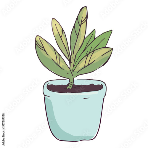 Plant color stroke plantpot