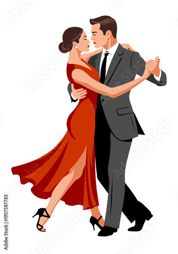 Abstract vector illustration of tango dancers