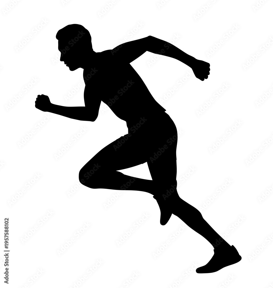 Fototapeta premium Abstract vector illustration of sprinter silhouette