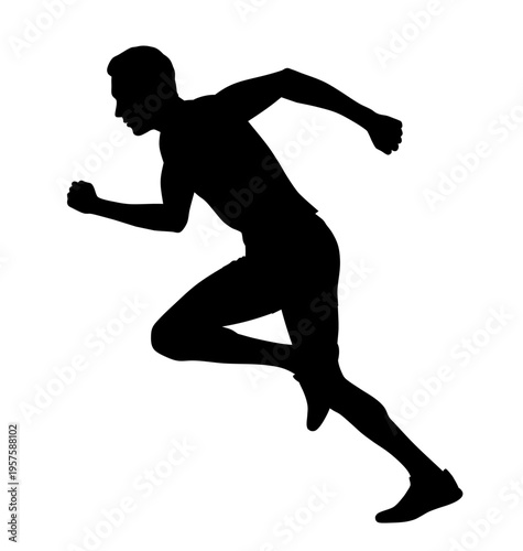 Abstract vector illustration of sprinter silhouette