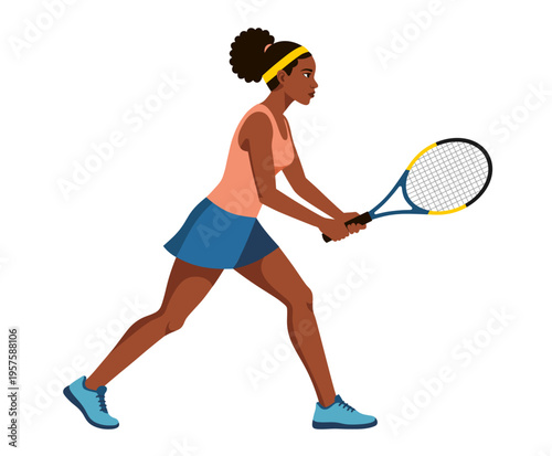 Abstract vector illustration of tennis player