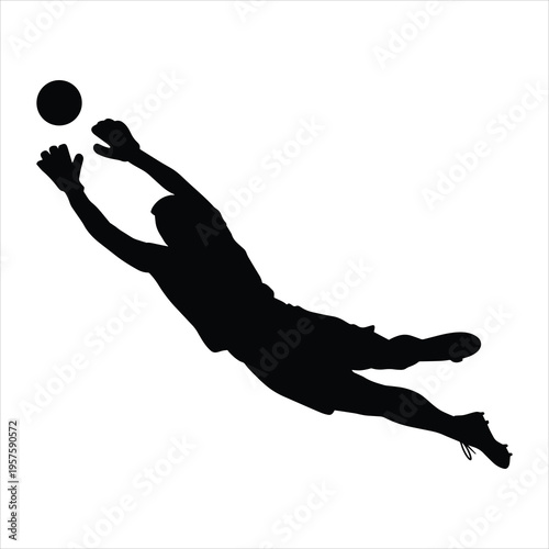 black silhouette of a goalkeeper