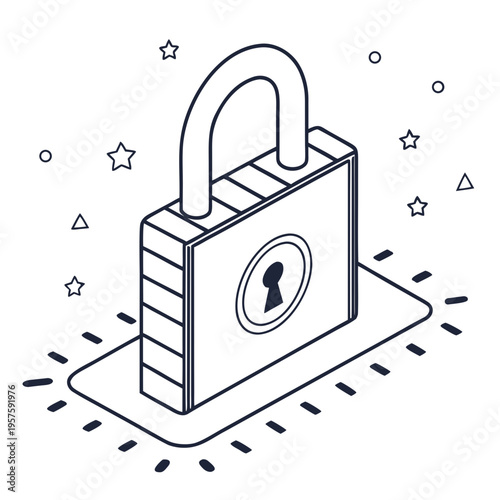 A padlock with a keyhole on the front