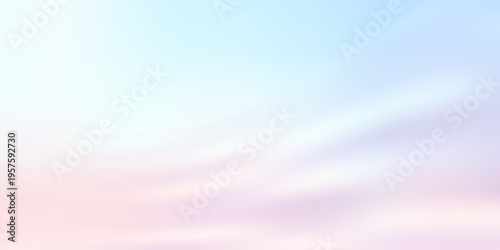 Pastel pink and blue blur backdrop. Light gradient vector banner. Background abstract purple sky. Soft blurred light bg. Pastel gradation water cover design. Blurred color simple wallpaper