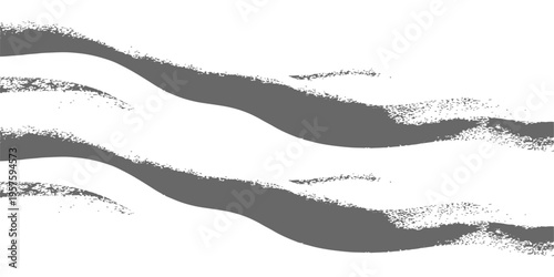 Abstract grey ink wash wave background with textured organic brush strokes, minimalist zen landscape banner design