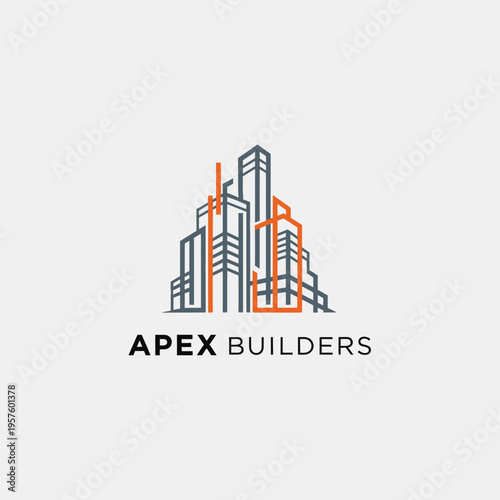 Modern house renovation logo with wrench and hammer tools, isolated white background.