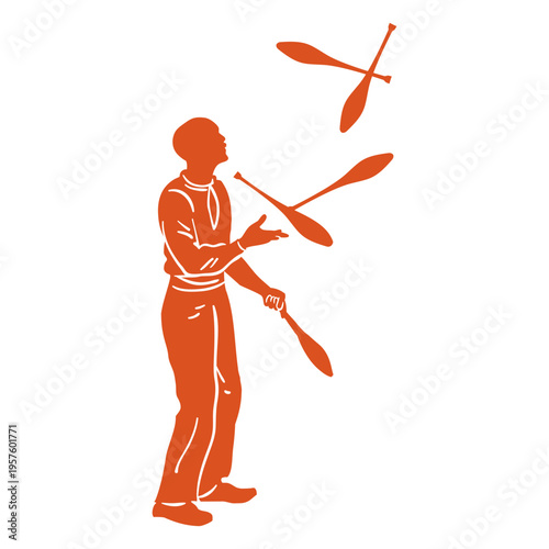 Circus cut out juggler