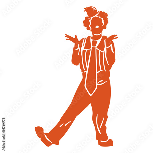 Circus cut out clown boy