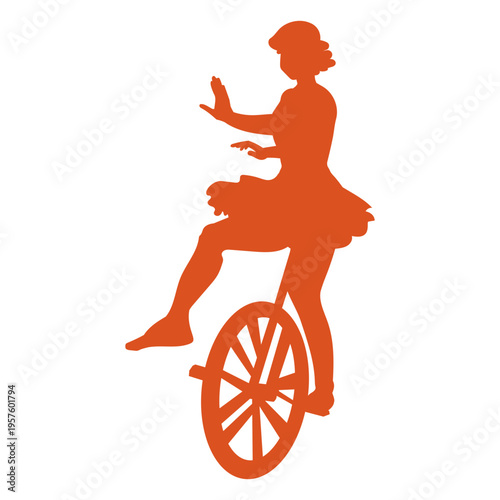 Circus silhouette unicycle