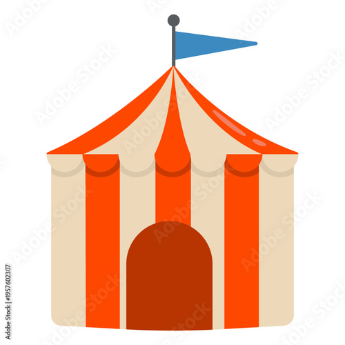 Tent flat circus icons