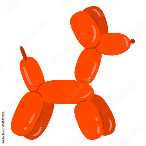 Dog balloon flat circus icons