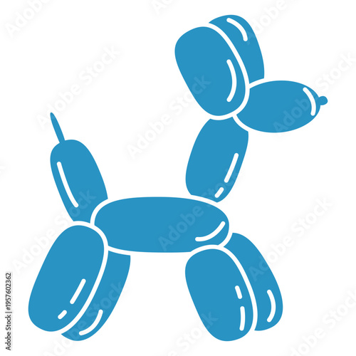 Dog balloon cut out blue circus icons