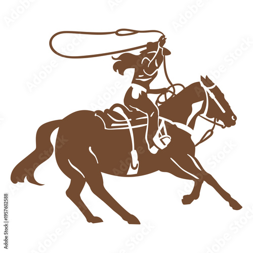 Cowboy horse rope wild west cut out