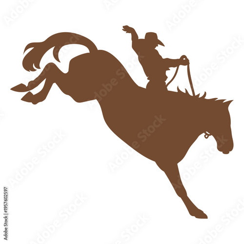 Horse ride cowboy silhouette