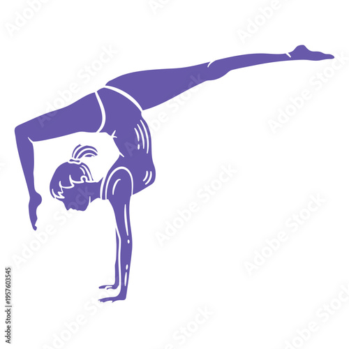 Gymnast performing her routine