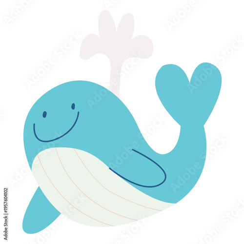 Cartoon whale smiling