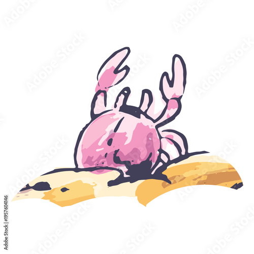 Sand crab summer icon