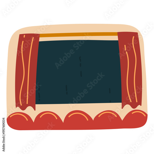 Curtain and theater seats