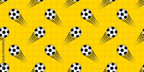 Dynamic seamless pattern with football icons and abstract motion elements. Perfect for sports graphics, league branding, stickers, and active lifestyle designs