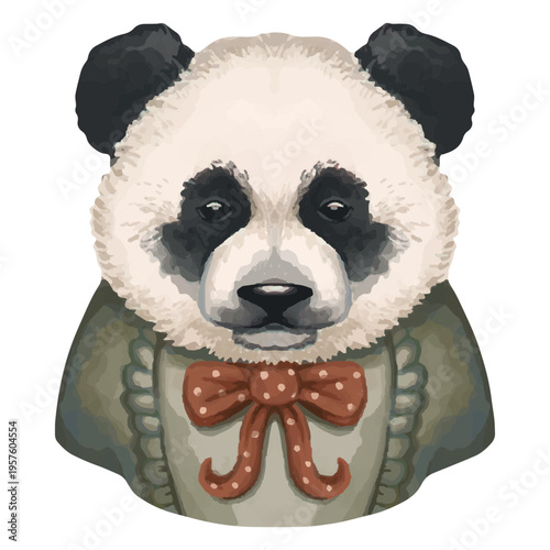 Panda wearing grandpa suit