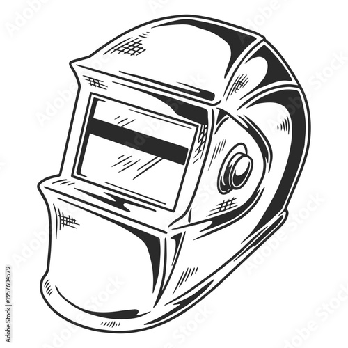 Detailed drawing of welding helmet