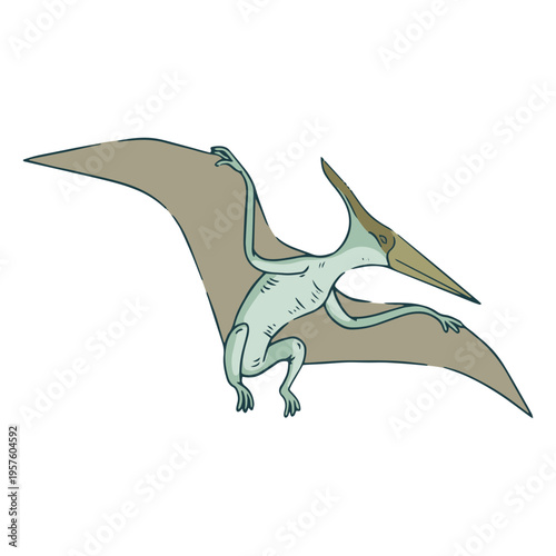 Blue pterodactyl flying
