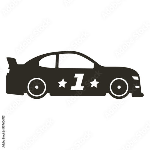 Silhouette of a race car