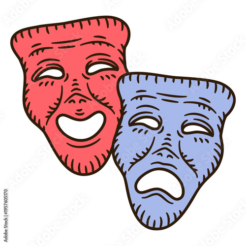 Happy and sad theater mask