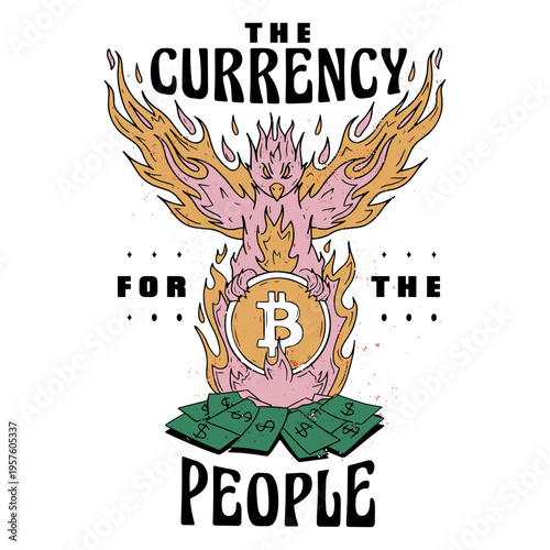 Image of a bitcoin with flames on it