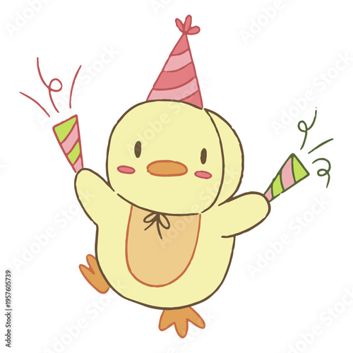 Cute birthday duck cartoon