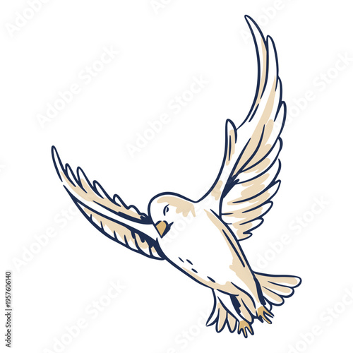 Image of a Christian dove flying in the air