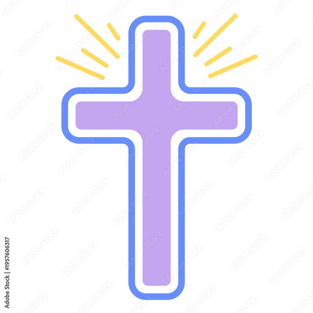 Obraz premium Purple cross icon