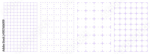 Set of black grid paper background. Blueprint base, notebook sheets, paper for school notes. Background with square grid. Editable stroke