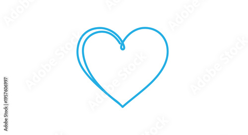 A simple hand drawn blue heart illustration on a clean white background conveying affection high quality professional