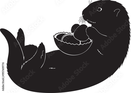 Seal enjoying a bowl of fruit