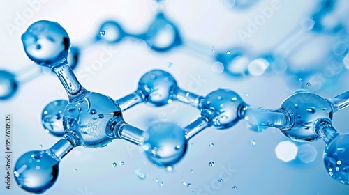 Visual representation of water molecules  interconnected bubbles illustrating h2o structure