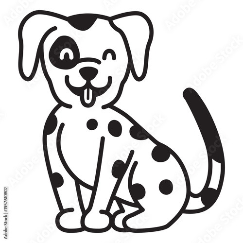 Black and white dalmatian dog sitting