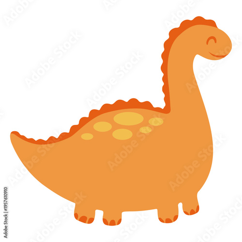 Orange dinosaur is standing