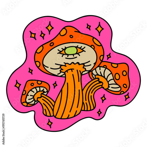 Psychedelic mushrooms tattoo