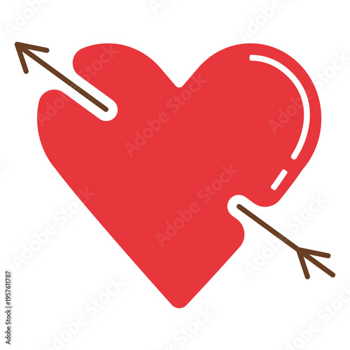 Arrow trespassing a big red heart