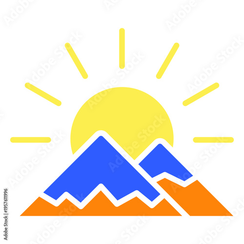 Sun rising over the mountains