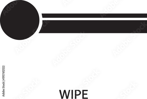 A black and white graphic transition wipe effect icon