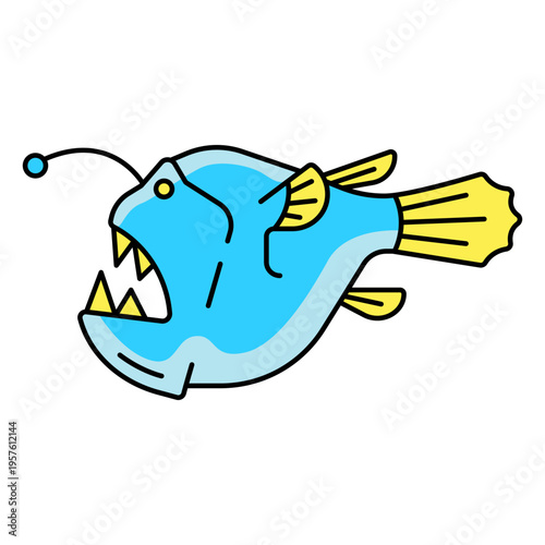 A bioluminescent ocean angler fish