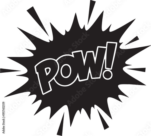 Comic book explosion effect with pow text