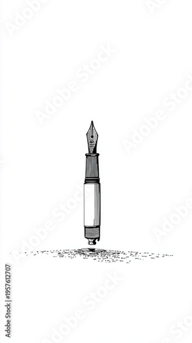 Fountain pen nib writing instrument.