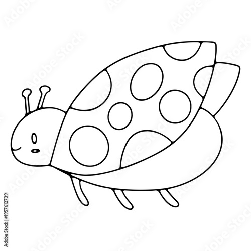 Cute smiling ladybug